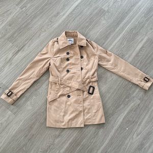 Pull&Bear Short Trench Coat in Beige